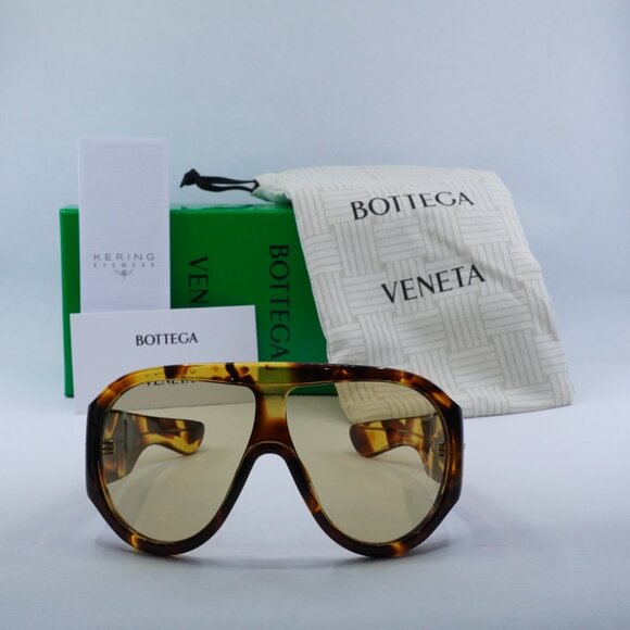 Bottega Veneta BV1345S 002 Shield Sunglasses - Havana/Brown - Picture 6 of 12